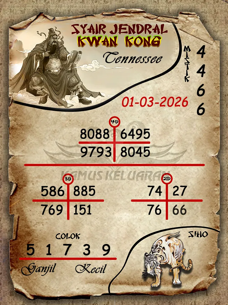 Syair Jendral Kwan Kong Tennessee 01 03 2026