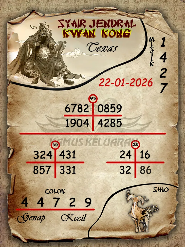 Syair Jendral Kwan Kong Texas 22 01 2026