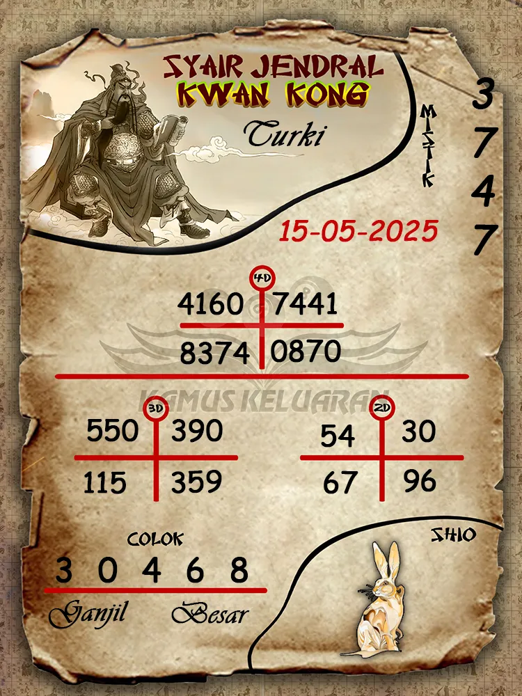 syair jendral kwan kong turki 15 05 2025