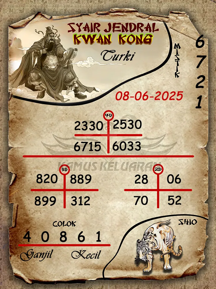 syair jendral kwan kong turki 08 06 2025