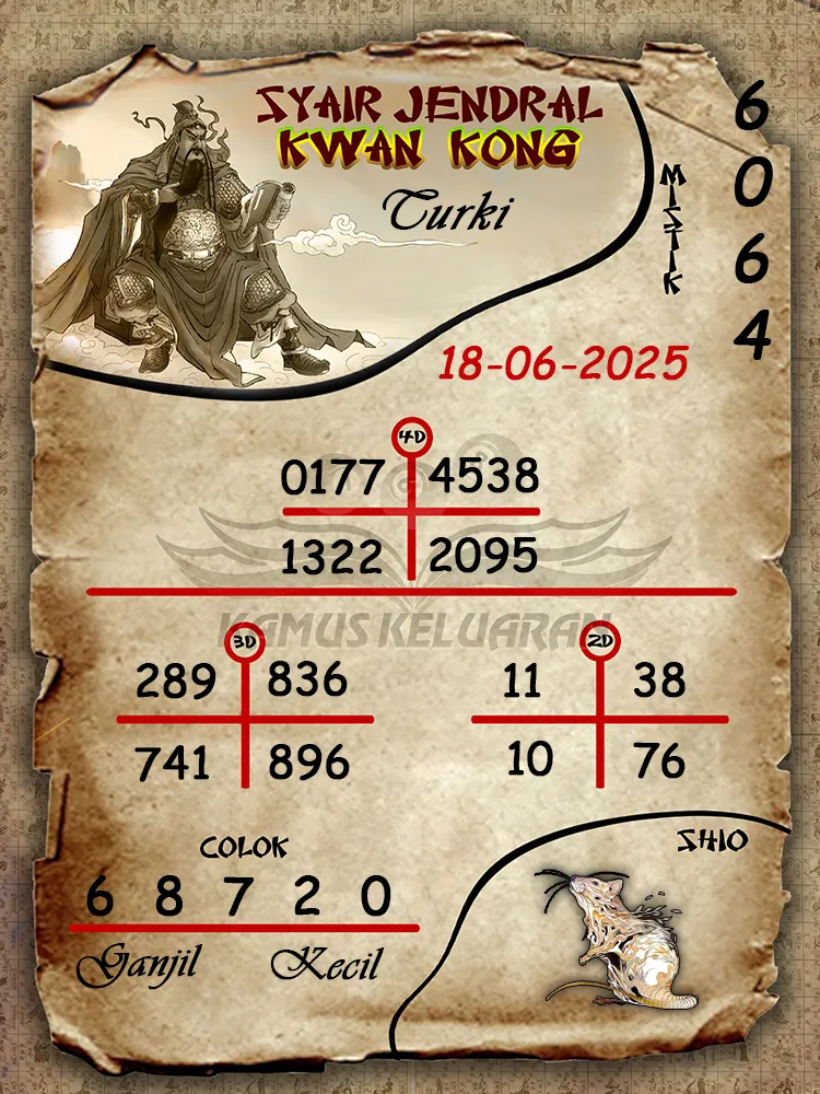 syair jendral kwan kong turki 18 06 2025
