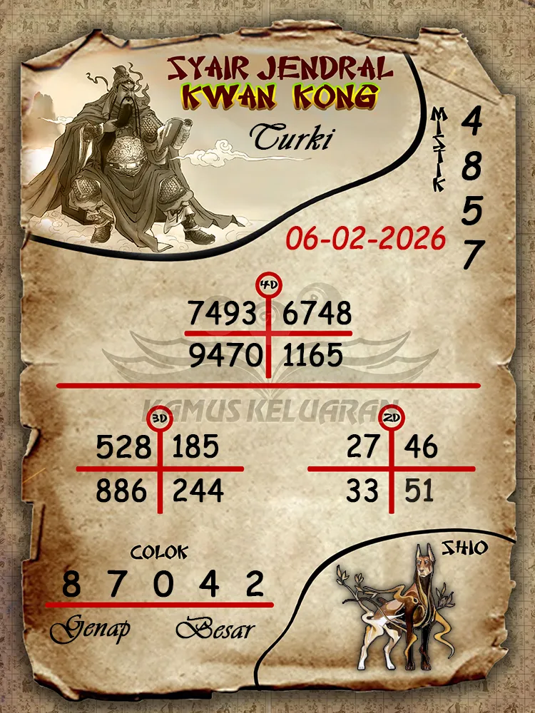 Syair Jendral Kwan Kong Turki 06 02 2026