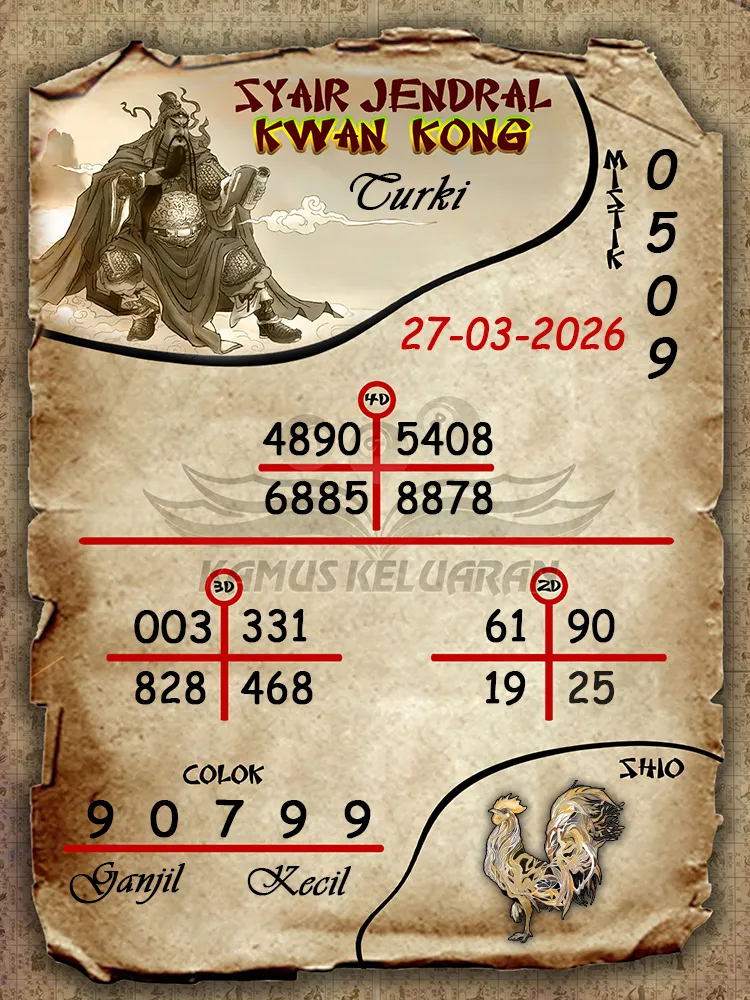 Syair Jendral Kwan Kong Turki 27 03 2026