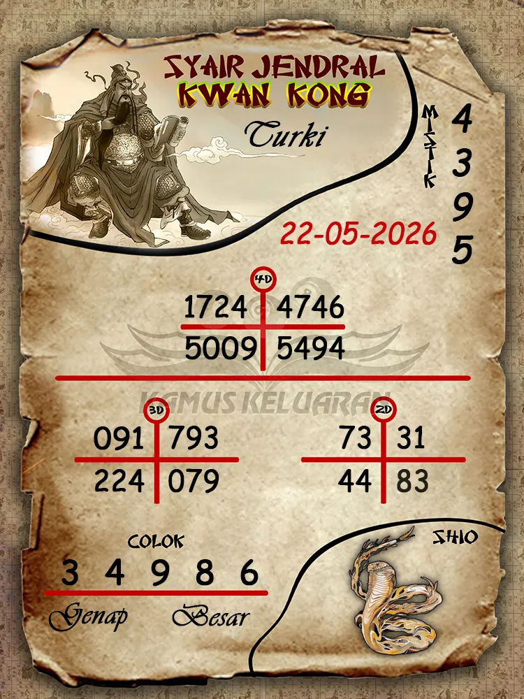 Syair Jendral Kwan Kong Turki 22 05 2026
