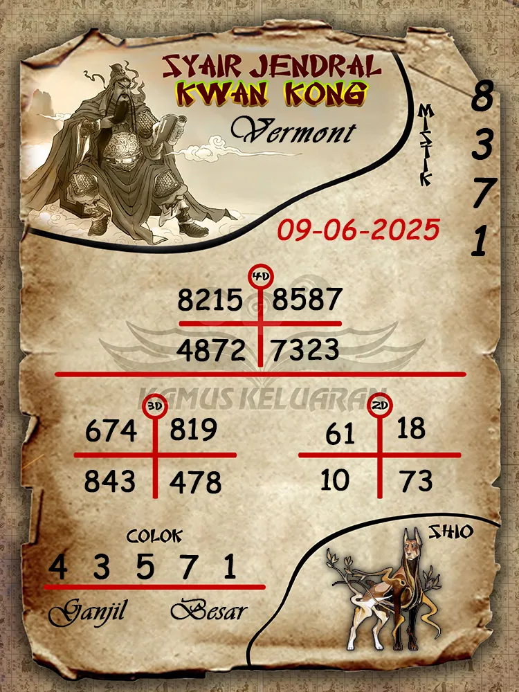syair jendral kwan kong vermont 09 06 2025