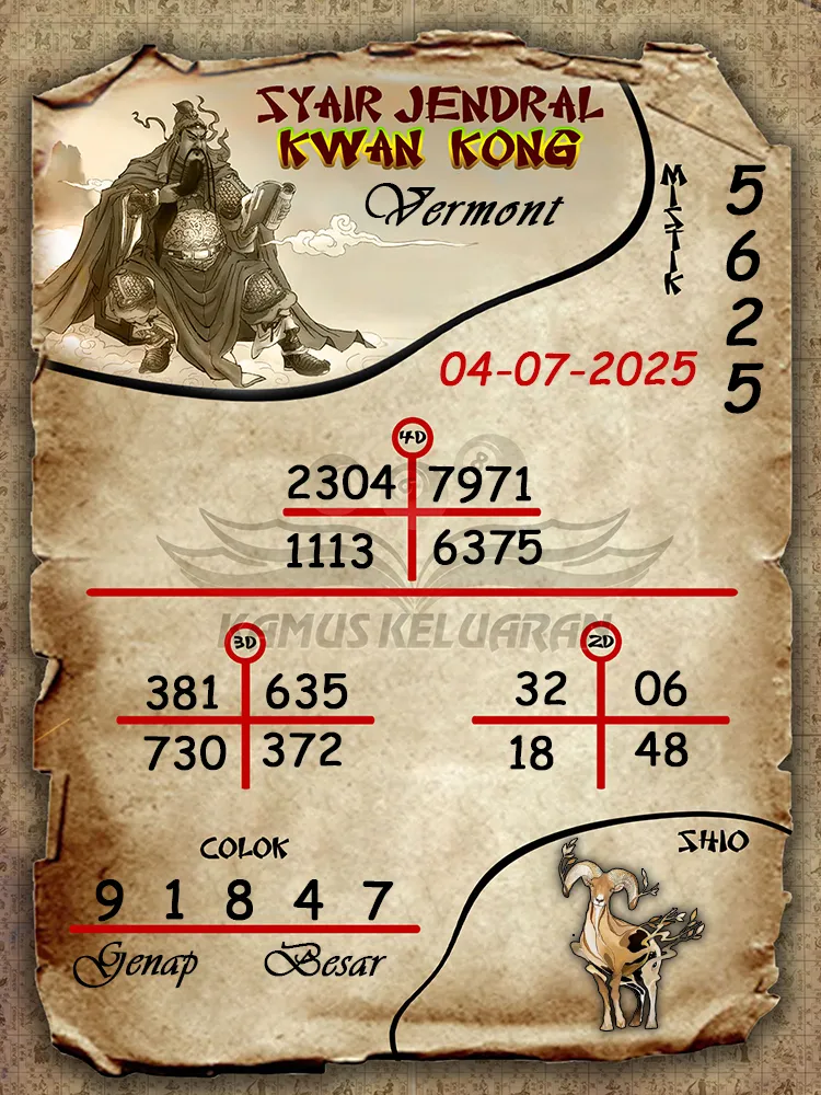 syair jendral kwan kong Vermont 04 07 2025