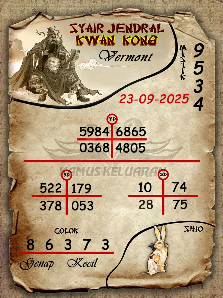 syair jendral kwan kong Vermont 23 09 2025