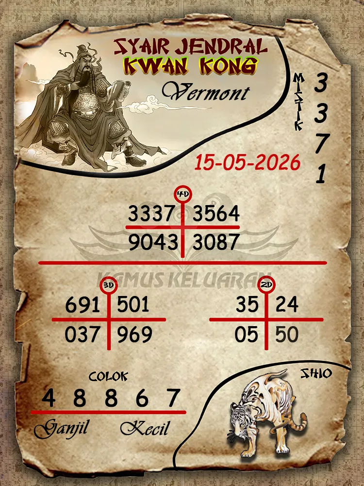Syair Jendral Kwan Kong Vermont 15 05 2026
