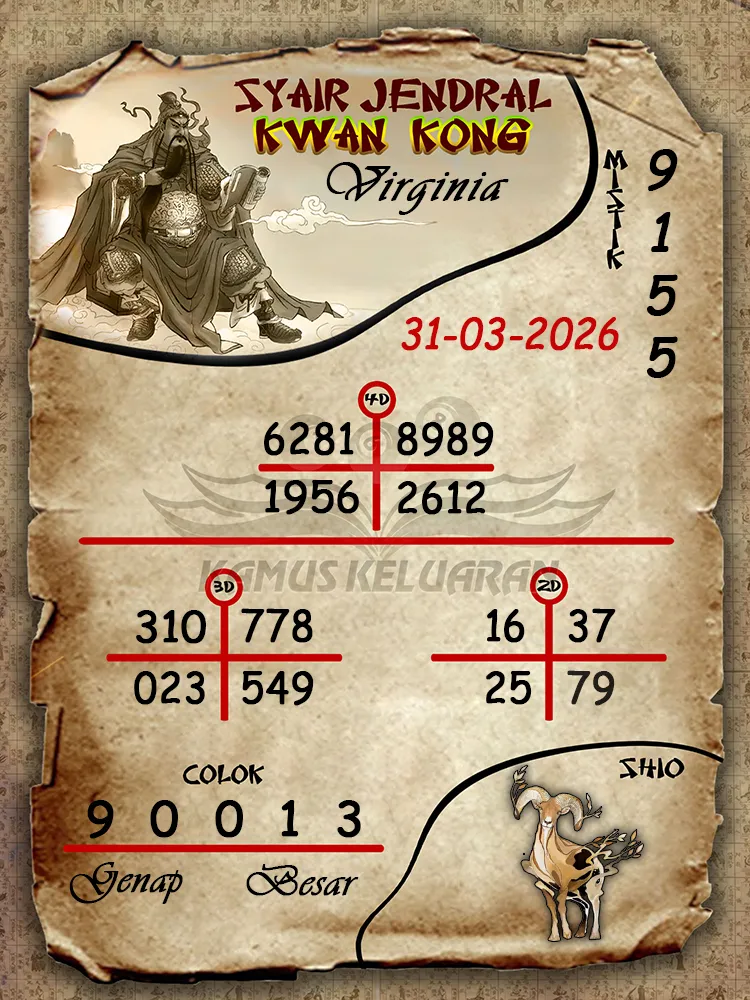 Syair Jendral Kwan Kong Virginia 31 03 2026