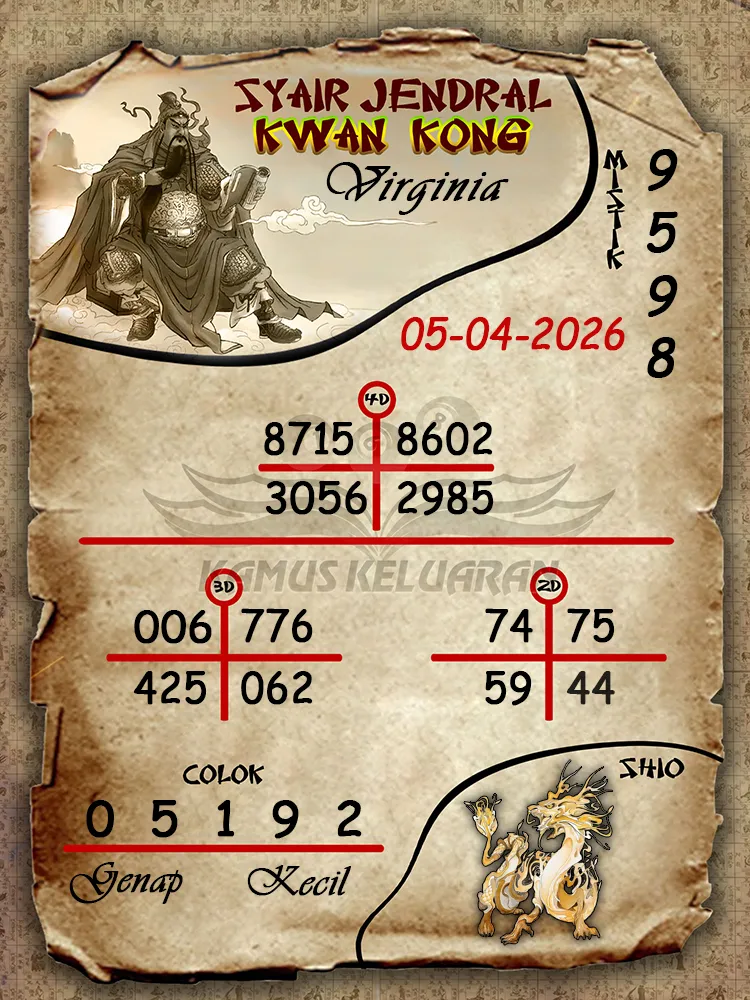 Syair Jendral Kwan Kong Virginia 05 04 2026