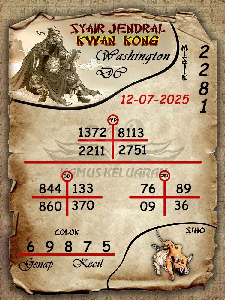 syair jendral kwan kong Washington DC 12 07 2025