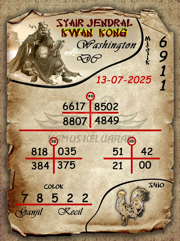 syair jendral kwan kong Washington DC 13 07 2025