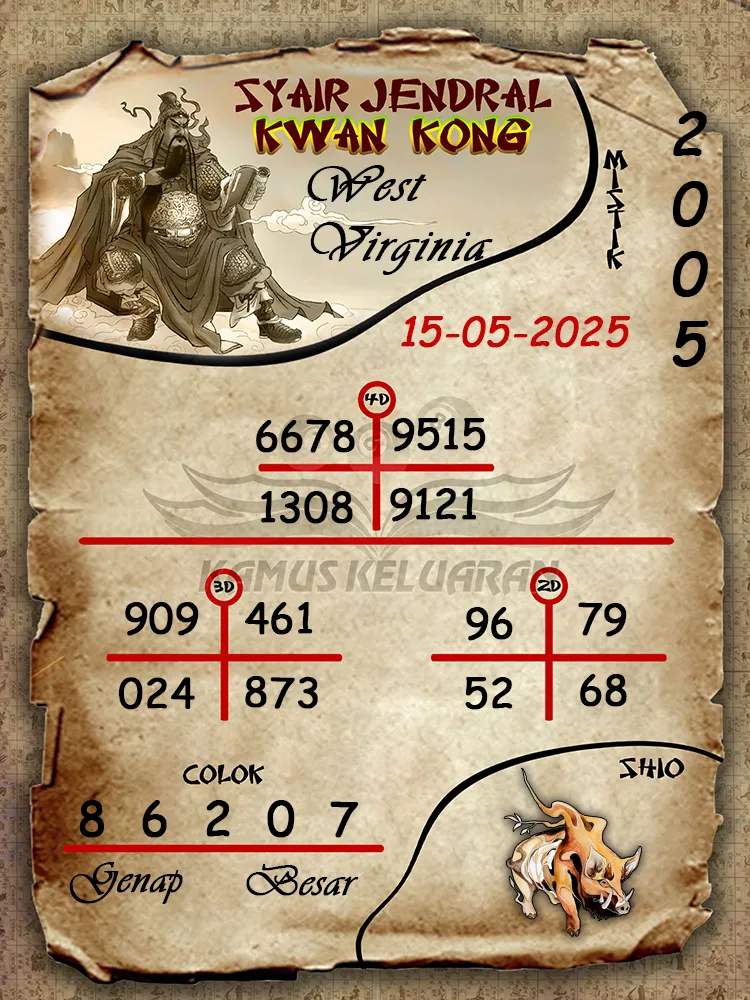 syair jendral kwan kong west virginia 15 05 2025