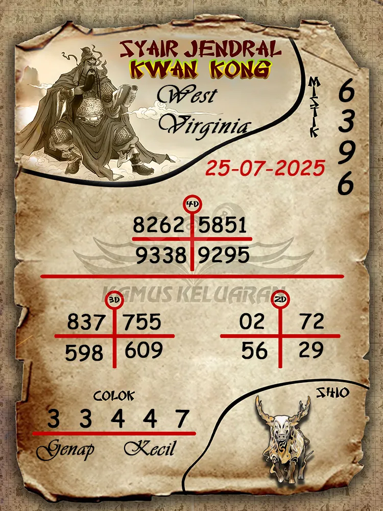 syair jendral kwan kong West Virginia 25 07 2025