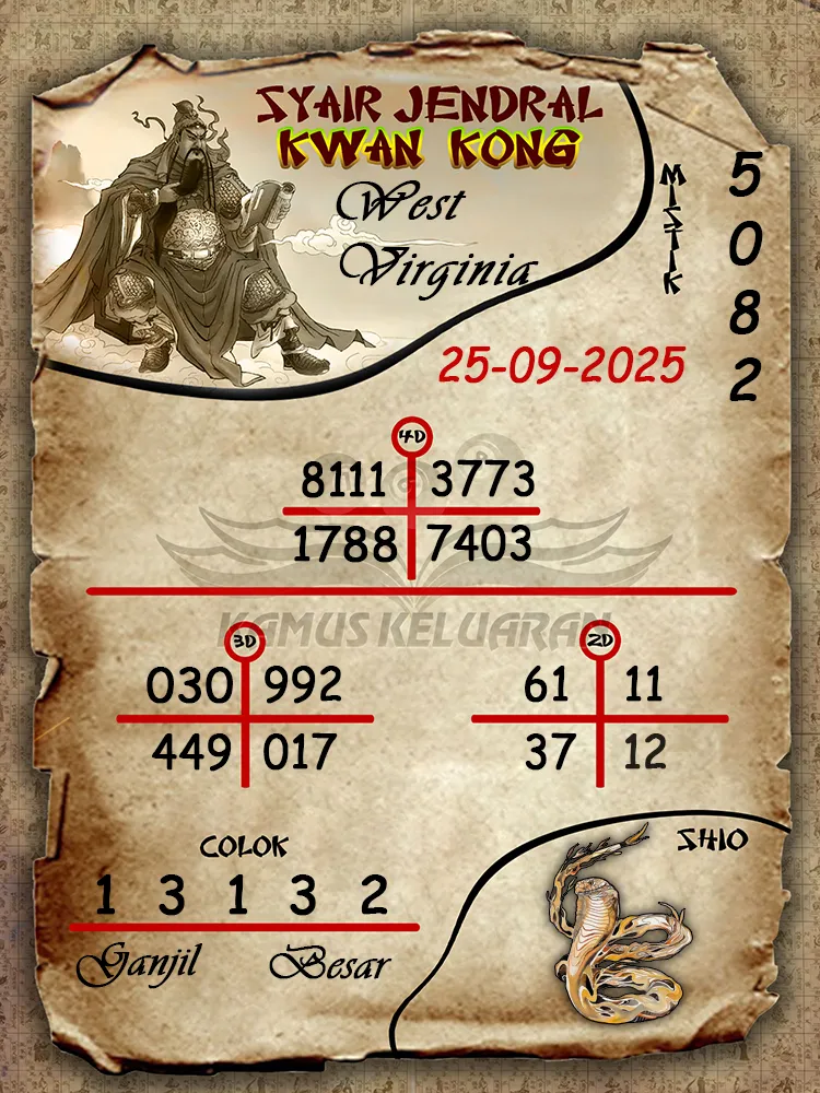 syair jendral kwan kong West Virginia 25 09 2025