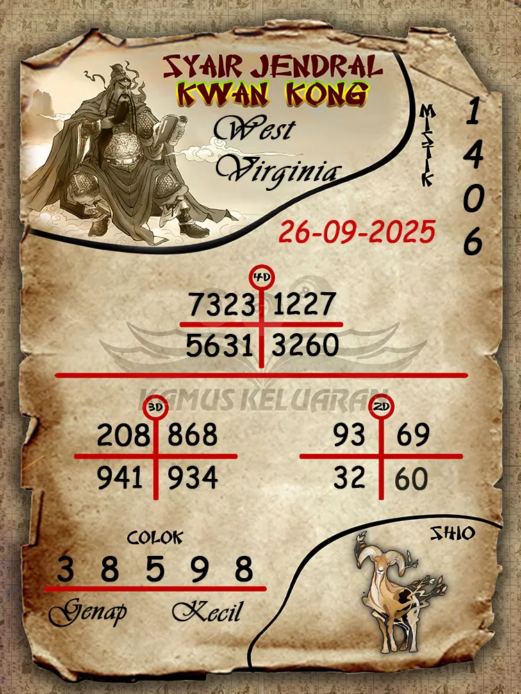 Syair jendral kwan kong West Virginia 26 09 2025