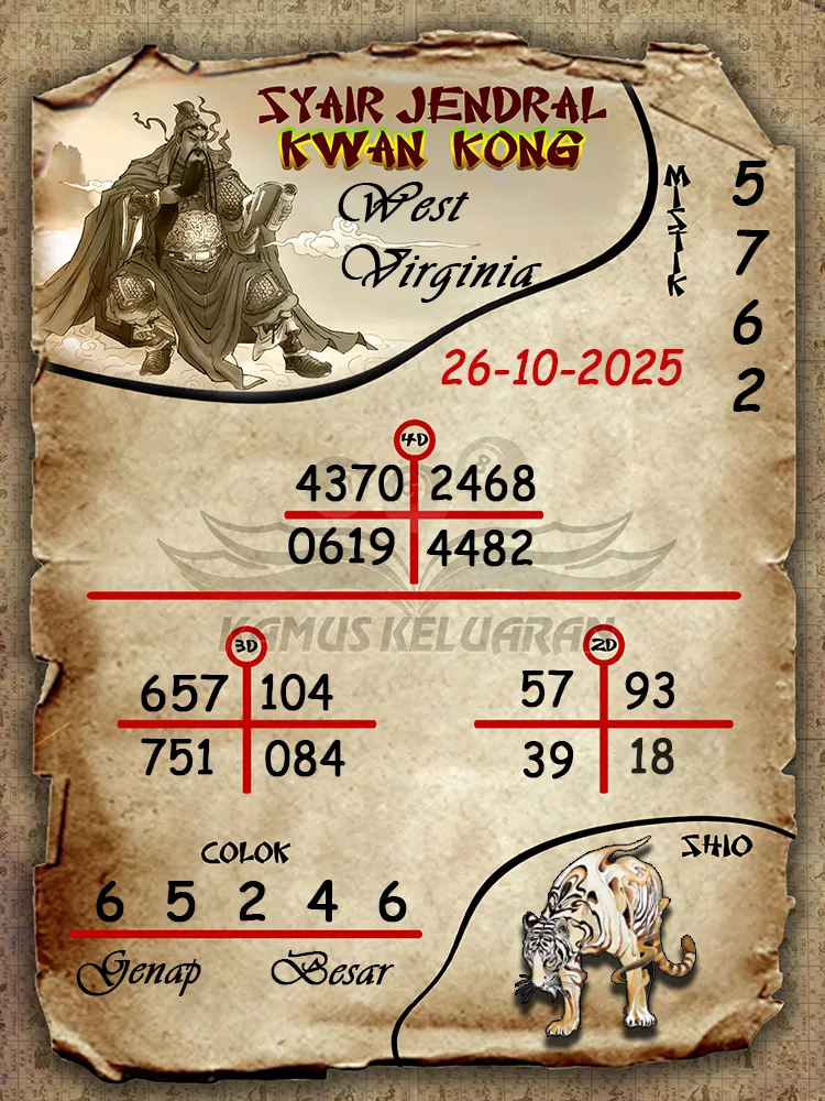 Syair Jendral Kwan Kong West Virginia 26 10 2025