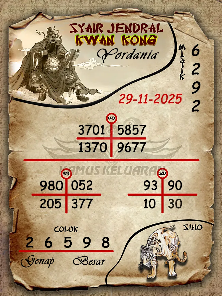 Syair Jendral Kwan Kong Yordania 29 11 2025